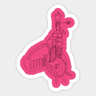 Zombie Ray Gun Blueprint on Hot Pink Sticker